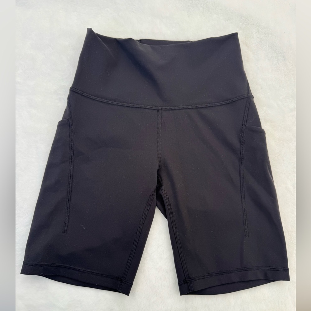 lululemon athletica Black High-Rise Bike Shorts with Side Pockets - Picture 2 of 5